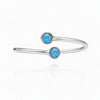 Sterling Silver and Blue Opal Bypass Ring - Leila Jewels