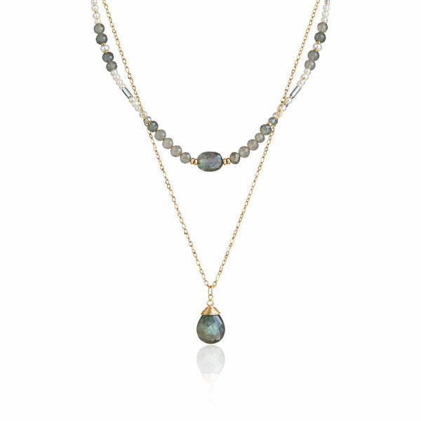 Labradorite Layered Necklace - Leila Jewels