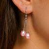 Double Pearl Dangle Earrings - Leila Jewels