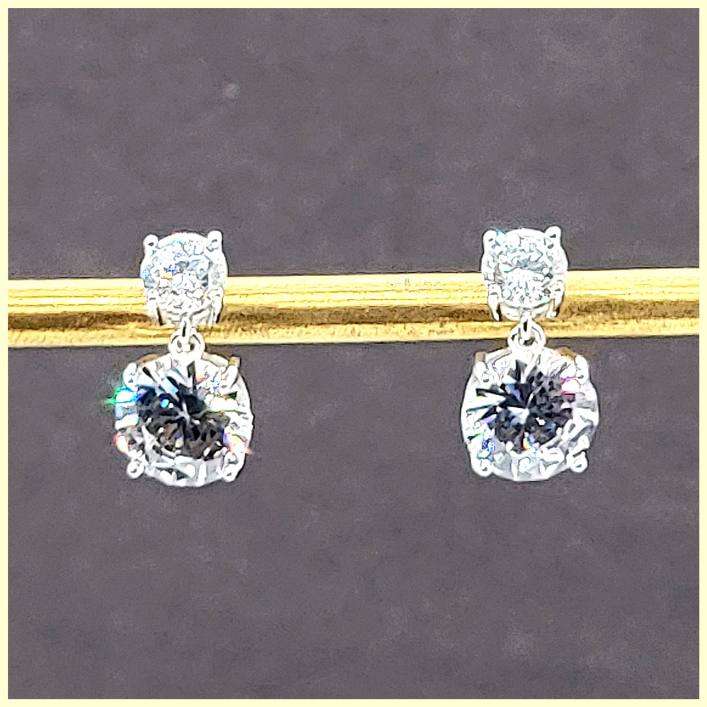 Sterling Double Zirconia Earring - Leila Jewels