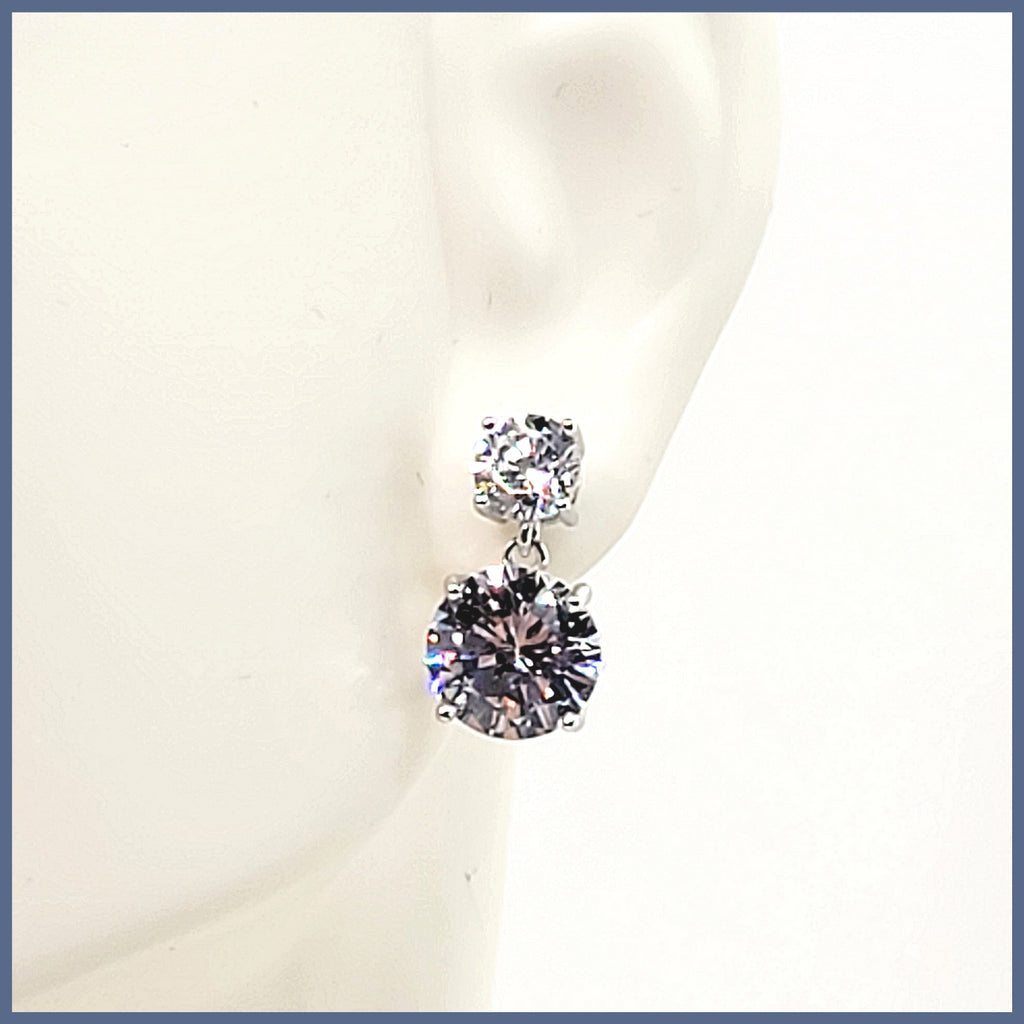 Sterling Double Zirconia Earring - Leila Jewels