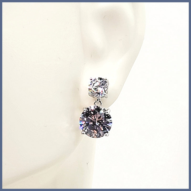 Sterling Double Zirconia Earring - Leila Jewels