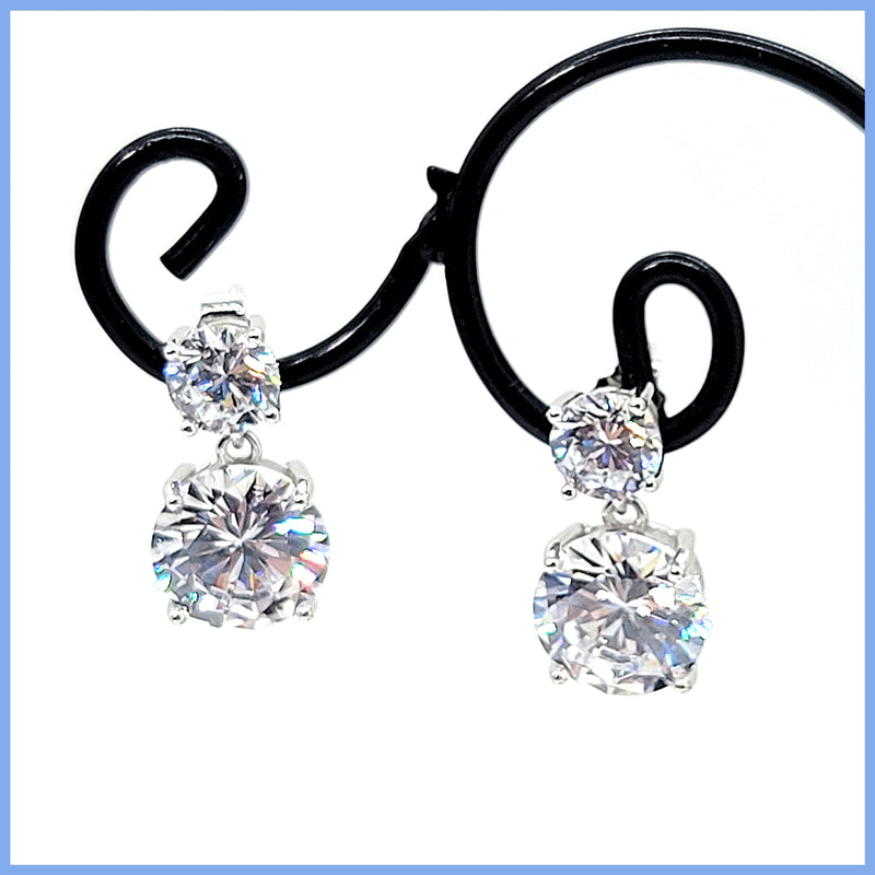 Sterling Double Zirconia Earring - Leila Jewels