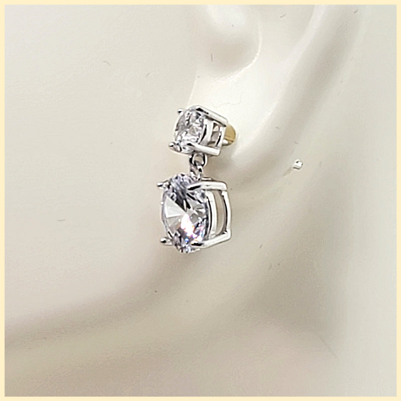 Sterling Double Zirconia Earring - Leila Jewels