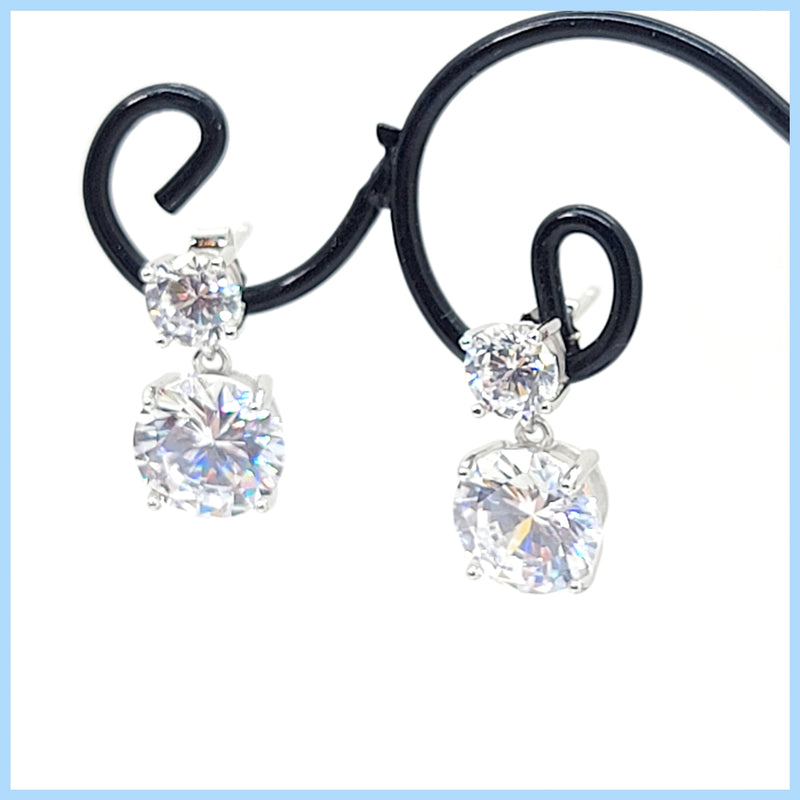 Sterling Double Zirconia Earring - Leila Jewels