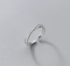 Sterling Silver Dual Row "X" Crossover Adjustable Ring - Leila Jewels