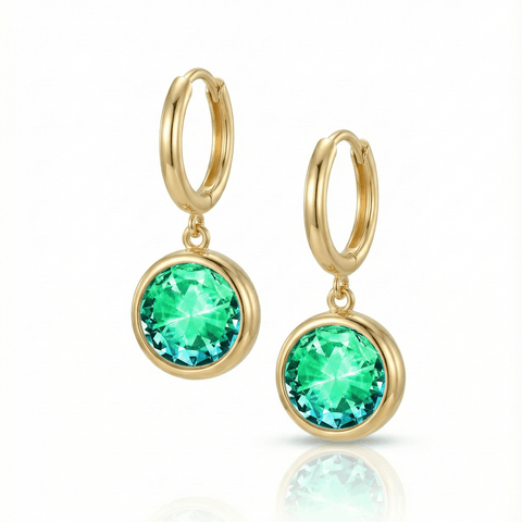 Eclipse Hoop Crystal Earrings - Leila Jewels