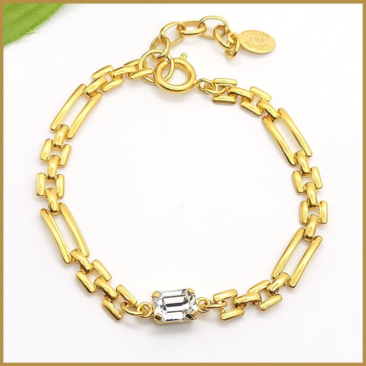 Rectangle Link Chain Bracelet - Leila Jewels