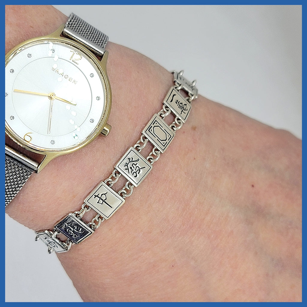 Sterling Silver Mah Jongg Bracelet - Leila Jewels