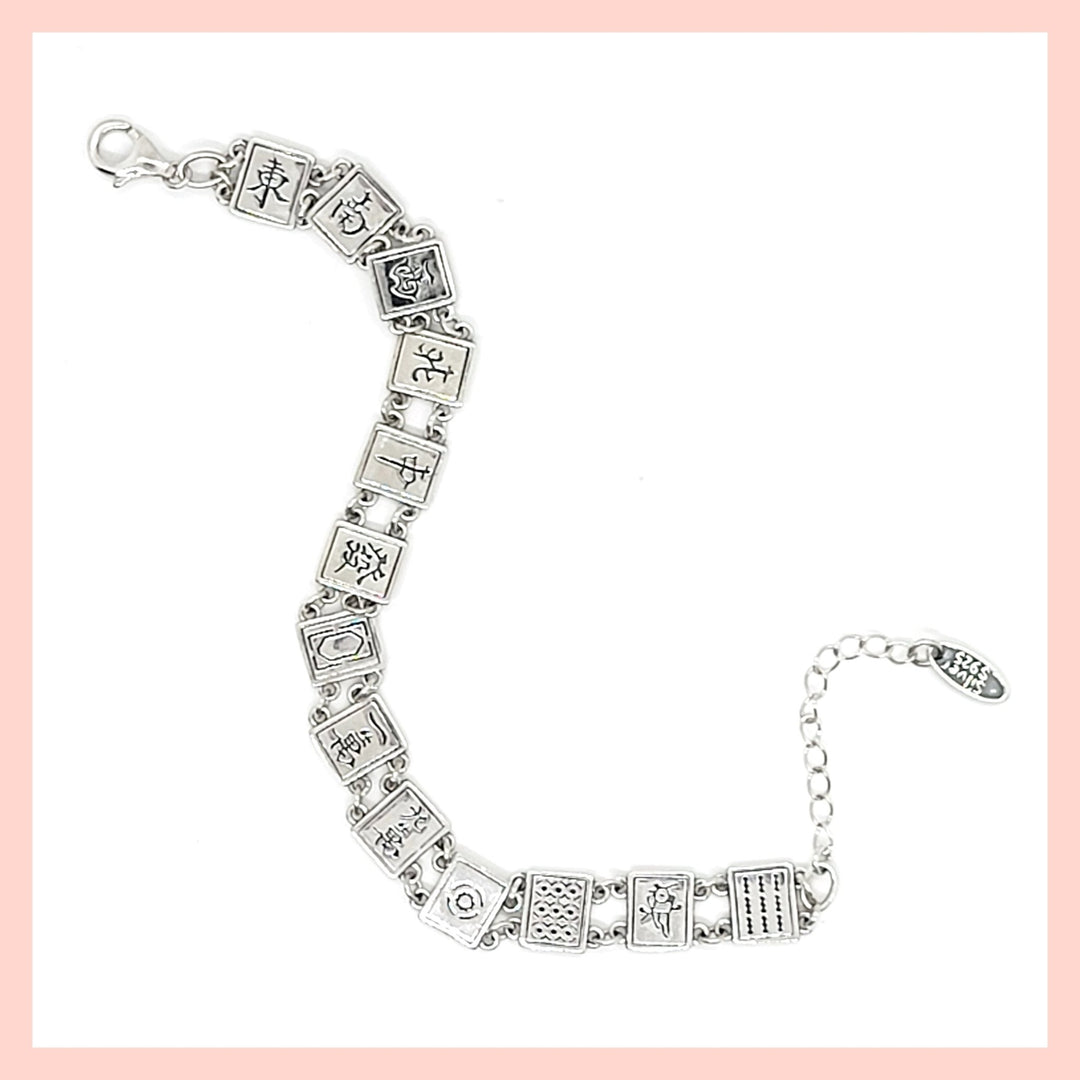 Sterling Silver Mah Jongg Bracelet - Leila Jewels