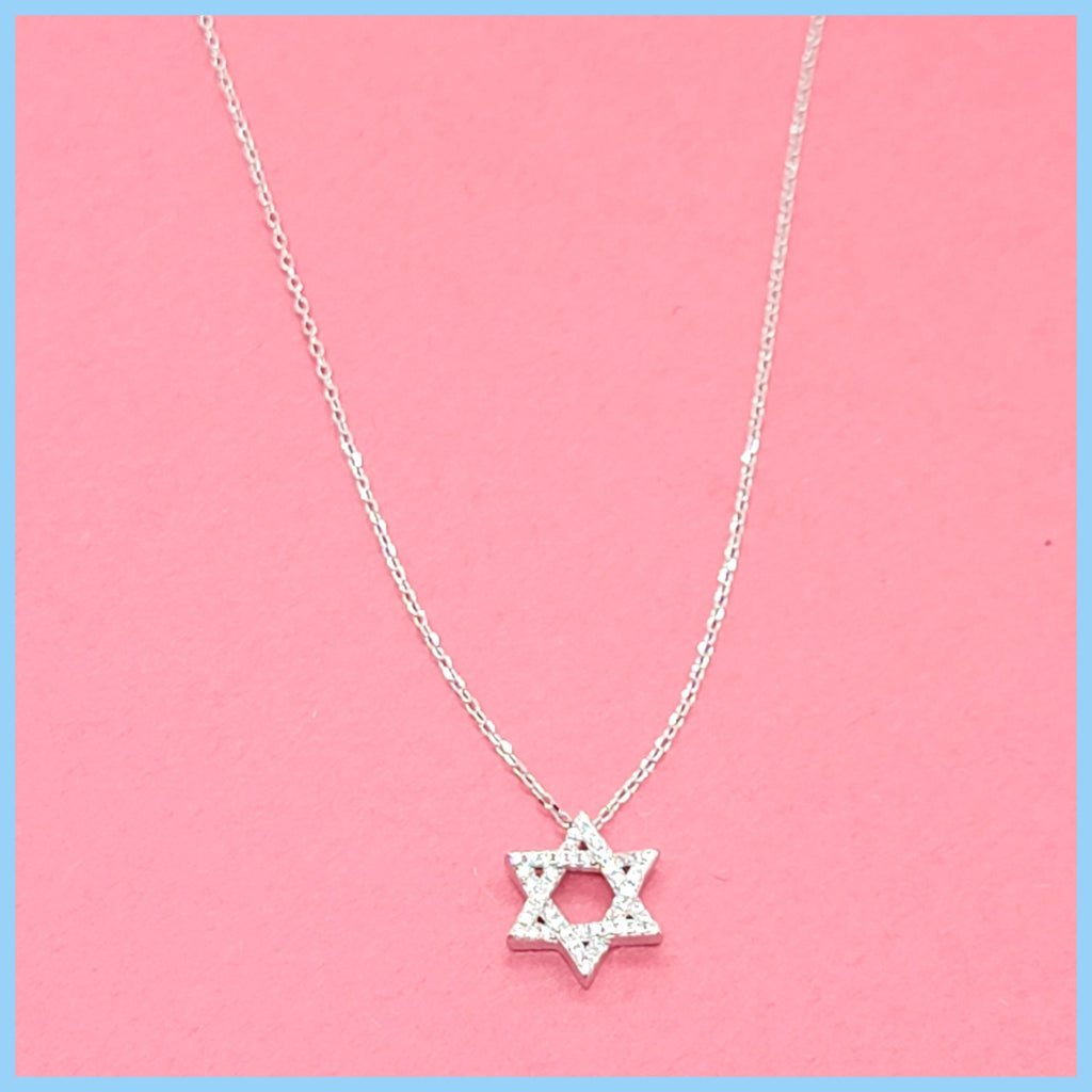 Pavé Star of David Necklace - Leila Jewels