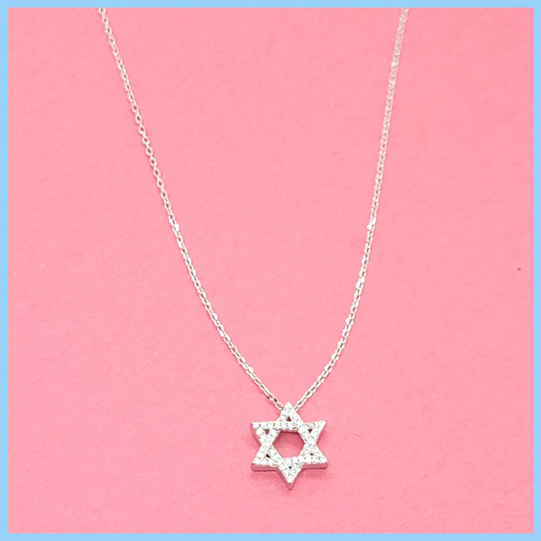 Pavé Star of David Necklace - Leila Jewels