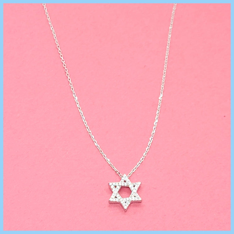 Pavé Star of David Necklace - Leila Jewels