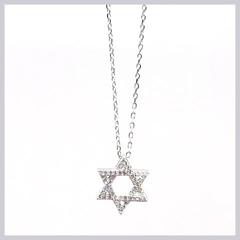 Pavé Star of David Necklace - Leila Jewels