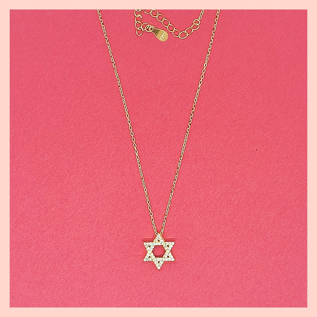 Pavé Star of David Necklace - Leila Jewels