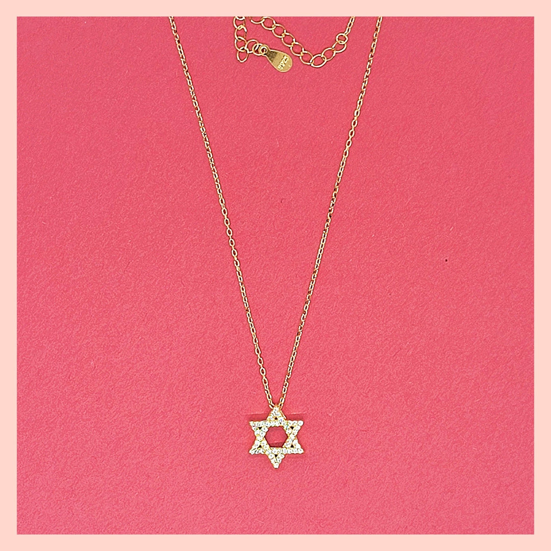 Pavé Star of David Necklace - Leila Jewels