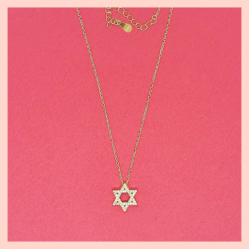 Pavé Star of David Necklace - Leila Jewels