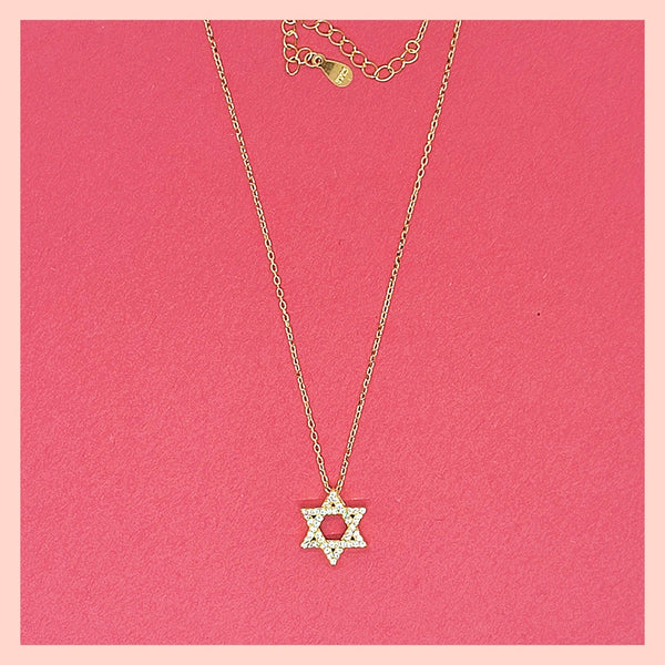 Pavé Star of David Necklace - Leila Jewels