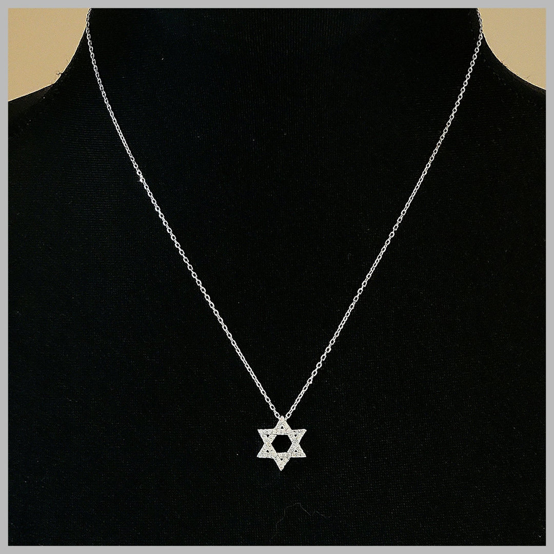 Pavé Star of David Necklace - Leila Jewels