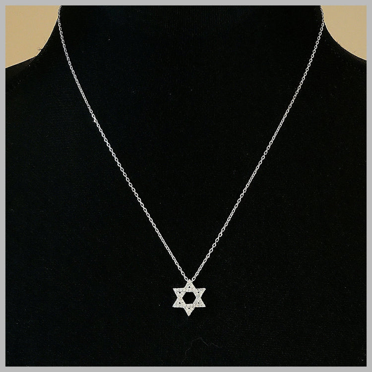 Pavé Star of David Necklace - Leila Jewels