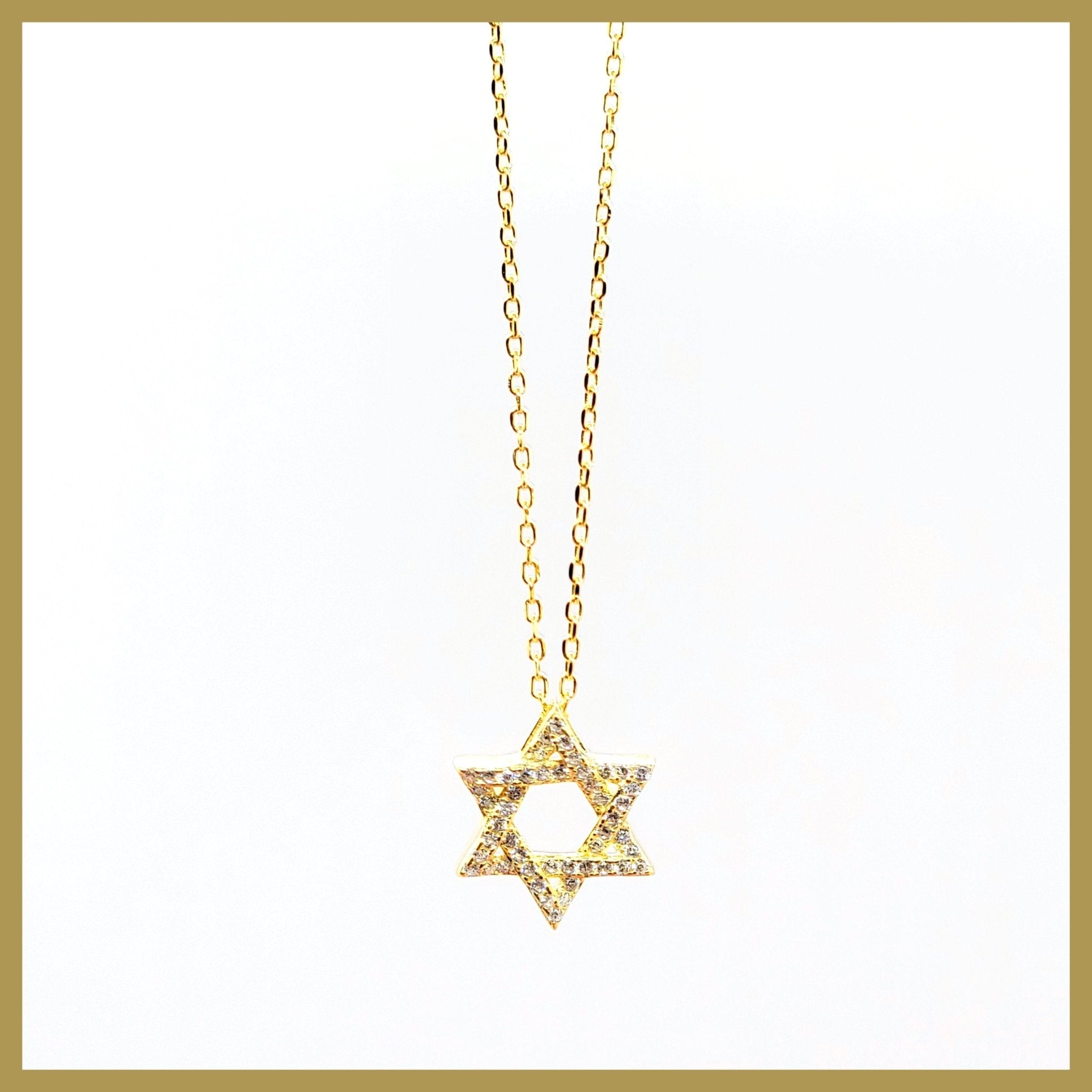 Pavé Star of David Necklace - Leila Jewels