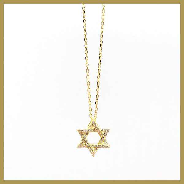 Pavé Star of David Necklace - Leila Jewels