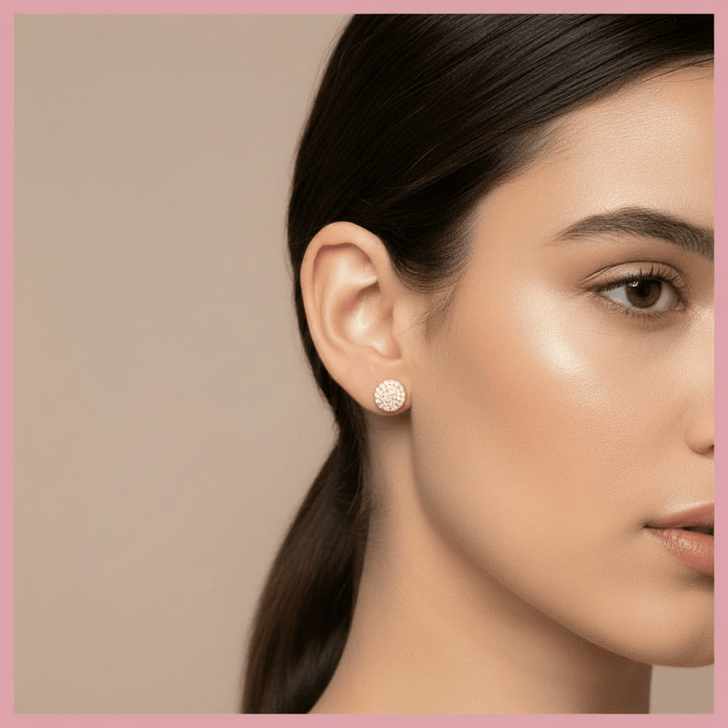Pavé Stud Dot Earrings - Leila Jewels