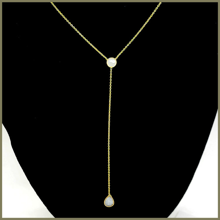 Moonstone "Y" Necklace - Leila Jewels