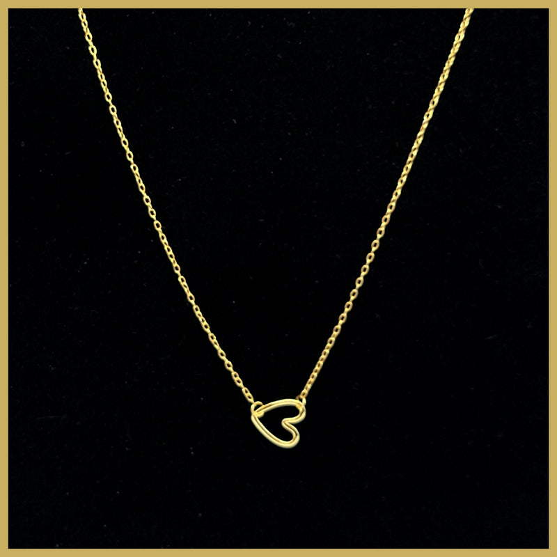 Gold Vermeil Floating Heart Necklace