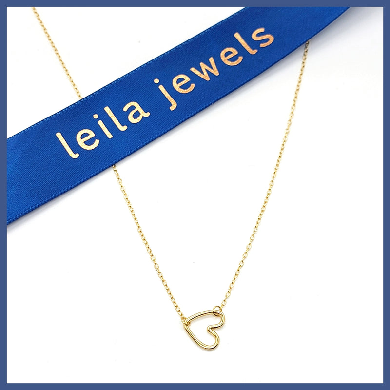 Gold Vermeil Floating Heart Necklace - Leila Jewels