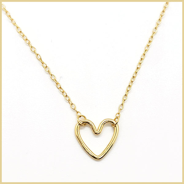Gold Vermeil Floating Heart Necklace - Leila Jewels