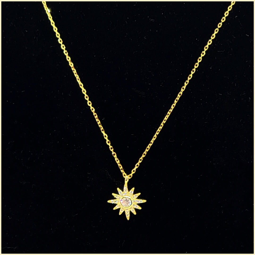 Sterling Pavé Starburst Necklace - Leila Jewels