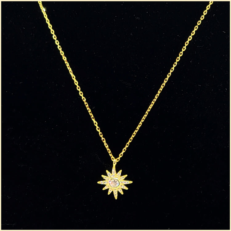 Sterling Pavé Starburst Necklace - Leila Jewels