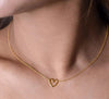 Gold Vermeil Floating Heart Necklace - Leila Jewels