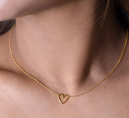 Gold Vermeil Floating Heart Necklace - Leila Jewels