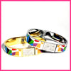 Colorful Enamel and Pavé Bangle - Leila Jewels