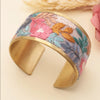 Faded Floral Embroidered Cuff Bracelet - Leila Jewels