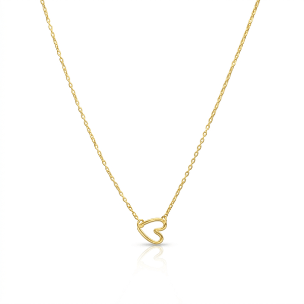 Gold Vermeil Floating Heart Necklace - Leila Jewels