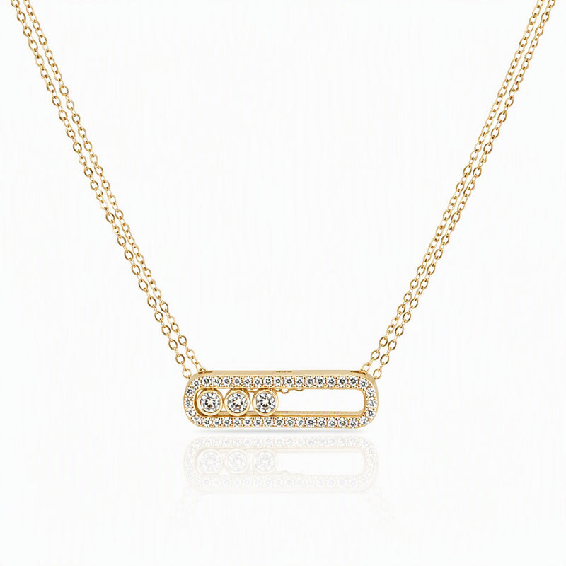 Floating CZ 18kt Gold Vermeil Necklace