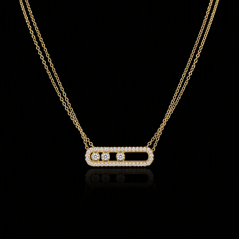 Floating CZ 18kt Gold Vermeil Necklace