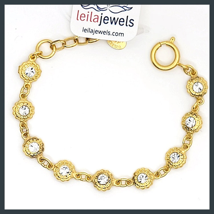 Crystal Flower Bracelet - Leila Jewels