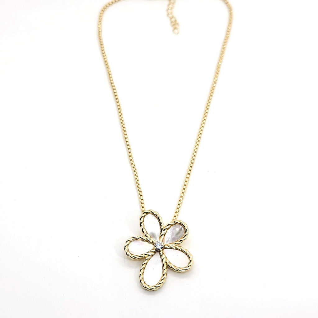 Jasmine Flower Pendant Necklace - Leila Jewels