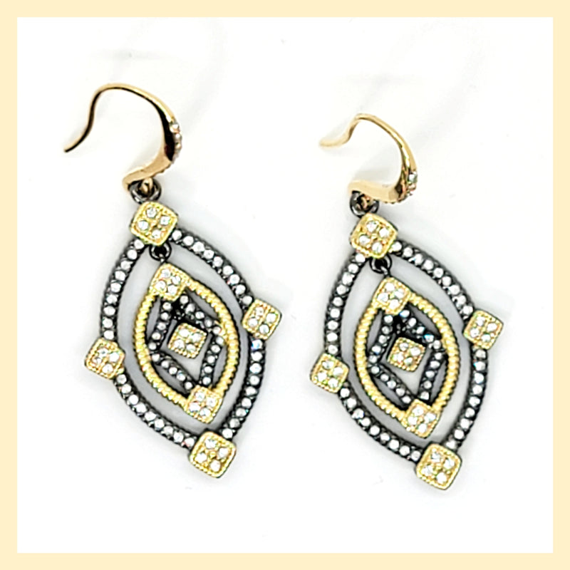 Black and Gold Frieda Earrings - Leila Jewels