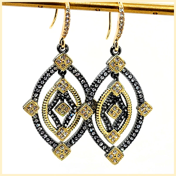 Black and Gold Frieda Earrings - Leila Jewels