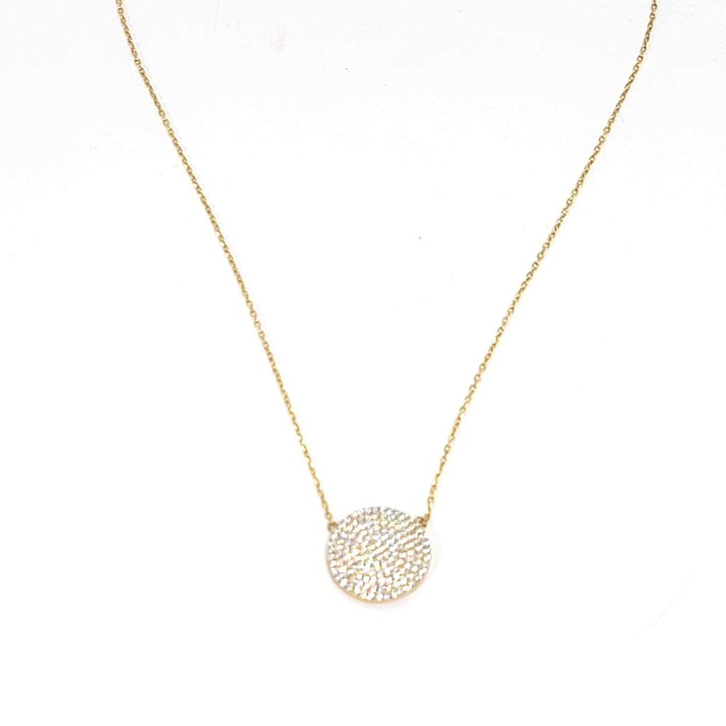 Pavé Disc Necklace - Leila Jewels
