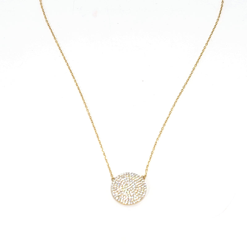 Pavé Disc Necklace - Leila Jewels