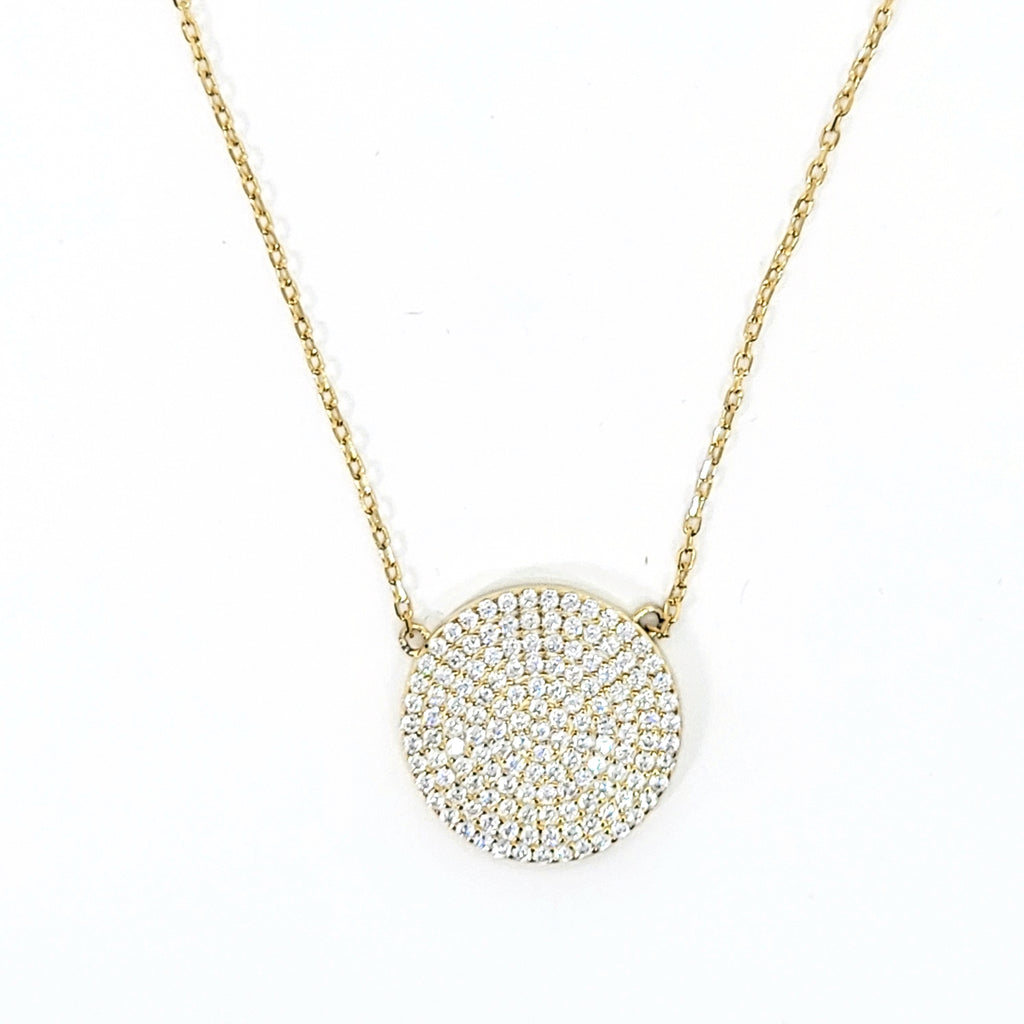 Pavé Disc Necklace - Leila Jewels