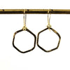 Brushed Gold Vermeil Hexagon Earrings - Leila Jewels