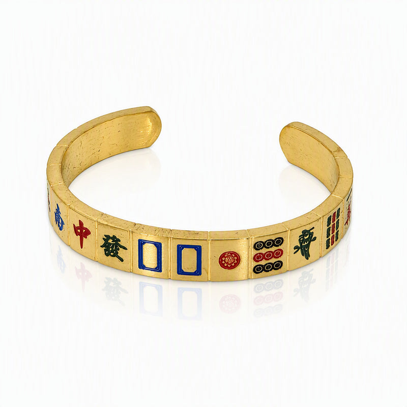 Gold Mah Jongg Cuff Bracelet