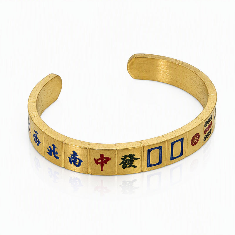 Gold Mah Jongg Cuff Bracelet